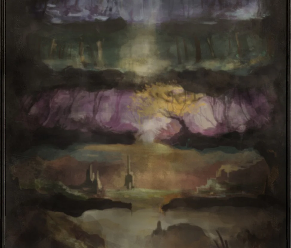 Detail from the Maw world concept showing several underground layers